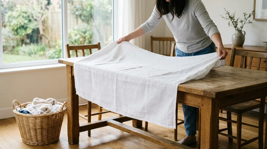 Tischdecke waschen und pflegen: Temperatur, Flecken, Falten